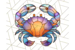 Stained Glass Sea Creatures PNG Clipart, Ocean Fantasy Product Image 2