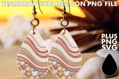 Lovely Teardrop Earrings Sublimation, Pattern Product Image 1