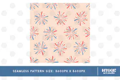 American 4th of July Patriotic Fireworks Seamless Pattern Product Image 2
