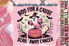 WHIMSICAL SUBLIMATION 20oz TUMBLER WRAP, Ghost Cancer Product Image 1