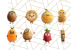 Cute Food PNG Clipart, 3D Kawaii Characters Product Image 2