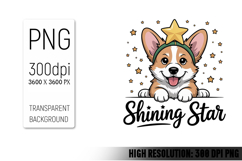 Cute Christmas Dog, Animal Sublimation Clipart PNG Product Image 1