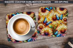 Flowers Coaster Sublimation, Spring Coaster PNG Design Product Image 1