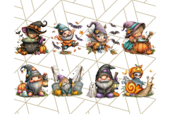 52 Spooky Gnome Village Clipart PNG Halloween Png Product Image 6