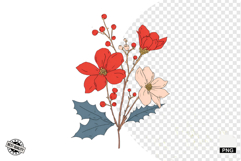 Christmas Doodle Wildflowers Clipart Product Image 1