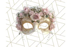 Vintage Garden Masquerade Floral Eye Mask PNG Clipart Product Image 2