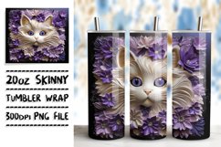 Floral Frenzy with 3D Kitties: Glossy Tumbler Art Product Image 1