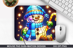 Snowman Mouse Pad Sublimation, Christmas Mouse Pad PNG Product Image 1