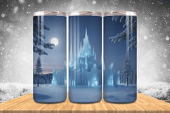 Winter Wonderland Snowflake PNG, Icy Tree 20oz Tumbler wrap Product Image 1