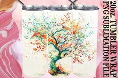 Radiant Nature's Floral Tree Tumbler Wrap: 20oz Sublimation Product Image 1
