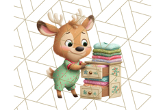 Santa’s Pajama Day Clipart, Cute Christmas Bedtime PNG Product Image 2