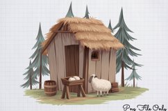 Cute Christmas Nativity Clipart PNG Product Image 1