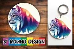 Unique Circle Keychain Magic, Animals Art Product Image 1