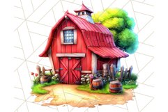 Kids Farm Clipart, Cute Farmer and Farm Animal PNG Product Image 5