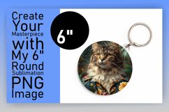 Kitty Joyful Sublimation Circle Design Keychain Product Image 1