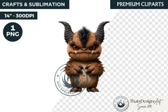 Halloween Little Monster Clipart Png, Spooky Cute Fantasy Product Image 1