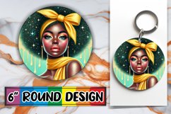 Luminous Ornaments Round Design PNG, Afro Girl Product Image 1