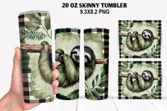 Sloth Skinny Tumbler 20oz Wrap Design, Animal Tumbler Wrap Product Image 1