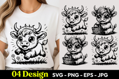 Cute Baby Bull SVG PNG Product Image 1