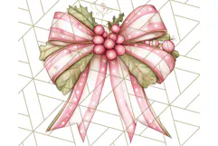 Muted Cozy Christmas Bows PNG Clipart, Winter Holiday Png Product Image 2