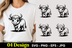 Cute Baby Bull SVG PNG Product Image 1