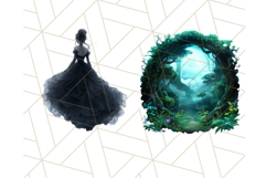 Gothic Fairy Tale Princesses, Dark Fantasy Clipart PNG Product Image 8