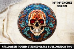Halloween Stained Glass Sublimation PNG | Skull | Ghost Product Image 1