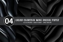 Liquid Charcoal Wave Digital Paper Product Image 1