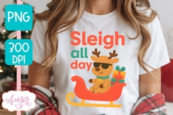 Cute Christmas PNG, Sleigh all day PNG sublimation Product Image 3