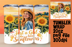 VIBRANT 20oz Tumbler Wrap for Sublimation , Just A Girl Product Image 1