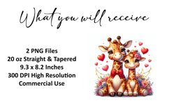 Valentine&#039;s Day Giraffe Couple Tumbler Wrap Sublimation Product Image 2