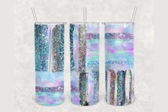 Holographic Blue Brushes Glitter 20oz skinny tumbler Product Image 1
