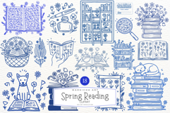 Aesthetic Spring Reading Clipart Product Image 1