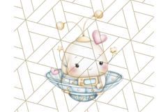 Kawaii Space Vehicles Clipart PNG, Cute Sci-Fi Tech Clip Art Product Image 2