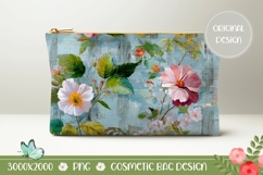 Colorful Flowers Cosmetic Bag, Vintage Cosmetic Bag PNG Product Image 1
