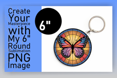 Chic Circle PNG Keychain Design , Butterfly Product Image 1