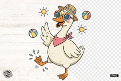 Summer Silly Goose Clipart PNG Product Image 1