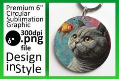 Joyful Cat Art: Round &amp; Keychain Collection Product Image 1
