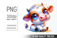 Cow Clipart PNG, Farm Animals Clipart, Rustic Farm Art Product Image 1