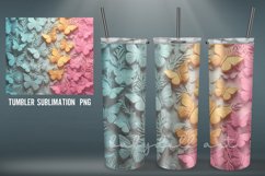 3D Butterflies Tumbler | Sublimation 3D Tumbler Wrap Product Image 2