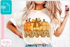 Fall Mama sublimation PNG, Fall shirt front and back PNG Product Image 2