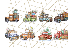 Vintage Christmas Truck Clipart PNG, Retro Holiday Vehicle Product Image 2