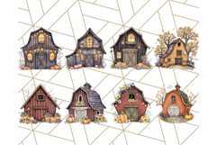 Halloween Cottagecore Barn PNG Clipart, Fall Style Product Image 3