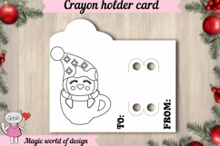 Christmas penguin in a glass Crayon Holder Card svg Product Image 2