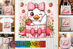 Cheerful TOTE BAG Magic PNG, Cute Goose Product Image 1