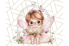Bookish Fairy PNG Clipart, Whimsical Reading Elements Png Product Image 2