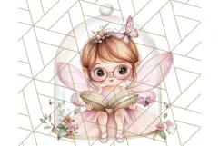 Bookish Fairy PNG Clipart, Whimsical Reading Elements Png Product Image 2
