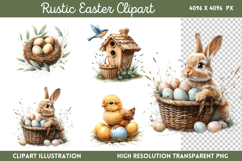 Rustic Easter Day Sublimation PNG Product Image 1