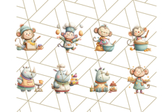 Cozy Safari Baking Animals PNG, Cute Jungle Kitchen Art Product Image 6