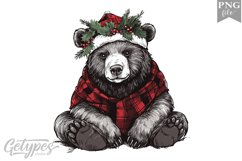 Christmas Bear Clipart Design - High Quality 300 Dpi Product Image 1
